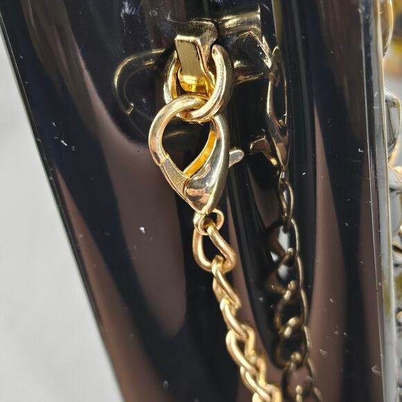 UNIQUE WOMEN'S BLACK JELLY STUDDED TOP HANDLE CROSSBODY MINI BAG PURSE – 5"x5" - Picture 6 of 13